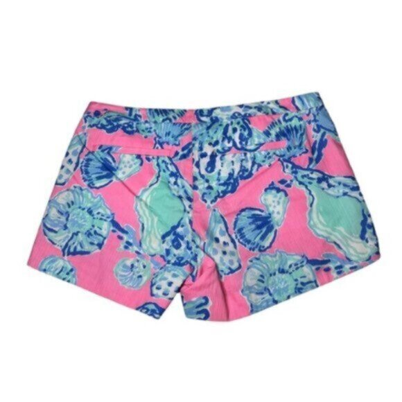 NWT Lilly Pulitzer | Pink & Blue Pout Barefoot Princess Adie Shorts Size 2 - Picture 3 of 12